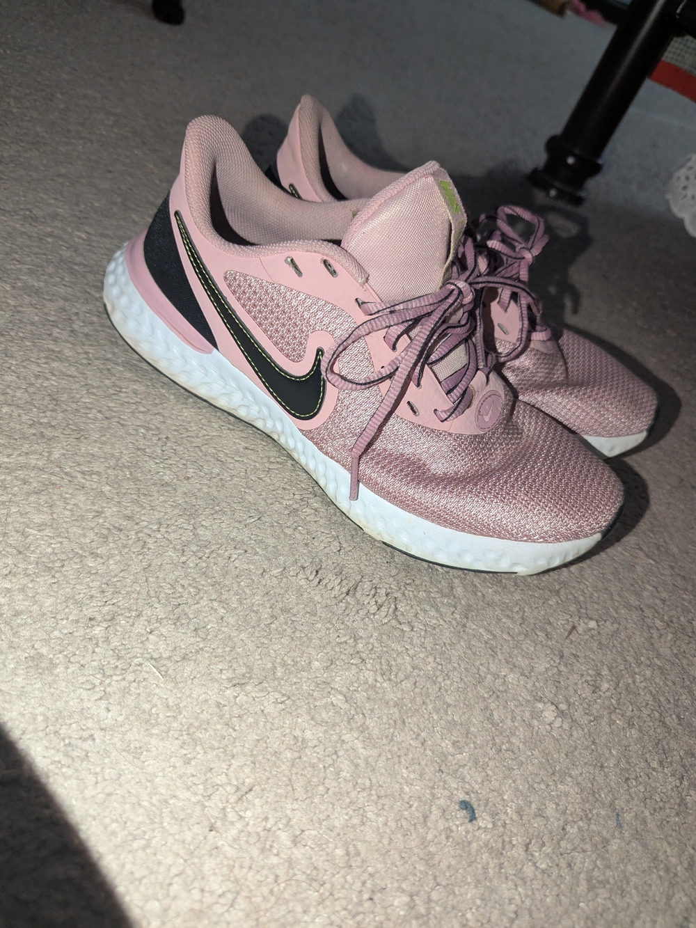 Nike Women's Pink and Black Running Shoes